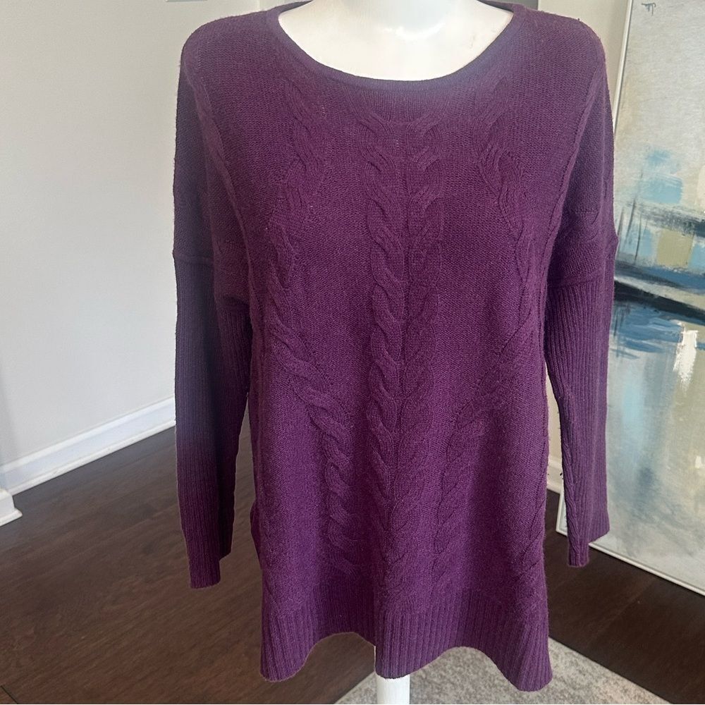 Ply Cableknit Cashmere Women’s Purple Sweater M